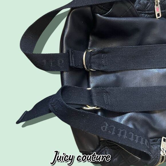Juicy Couture Quilted Nylon & Faux Leather Backpack – Black – Excellent Used Con - Picture 9 of 11